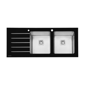 سینک ظرفشویی شیشه‌ای پرنیان استیل مدل PS 4106