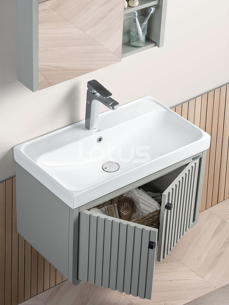 کابینت روشویی حمام لوتوس مدل ORKA 700 با کابین ۷۰۰×۴۰۰