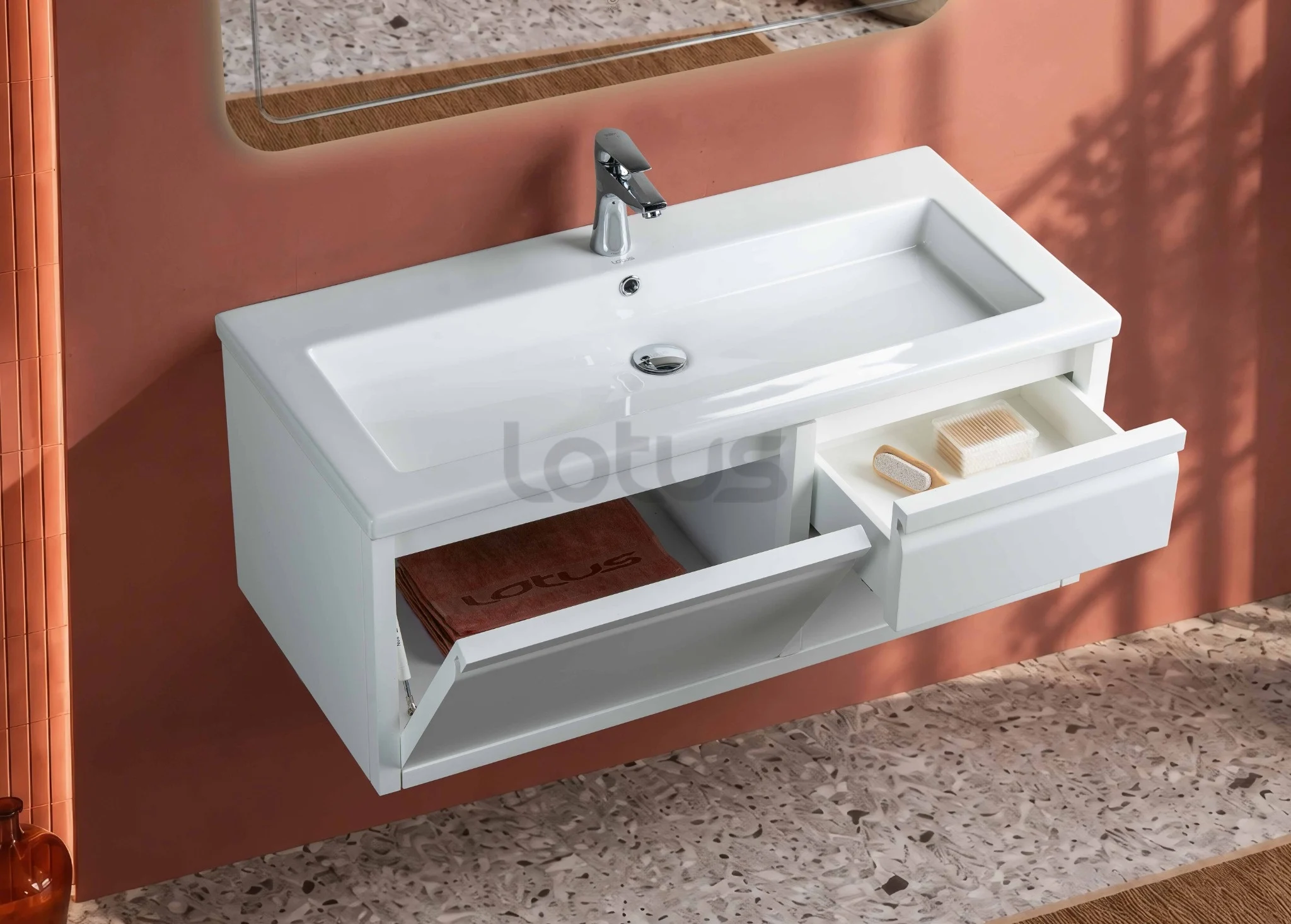 کابینت روشویی حمام لوتوس مدل STYLO با کابین ۱۰۱۰×۴۷۰